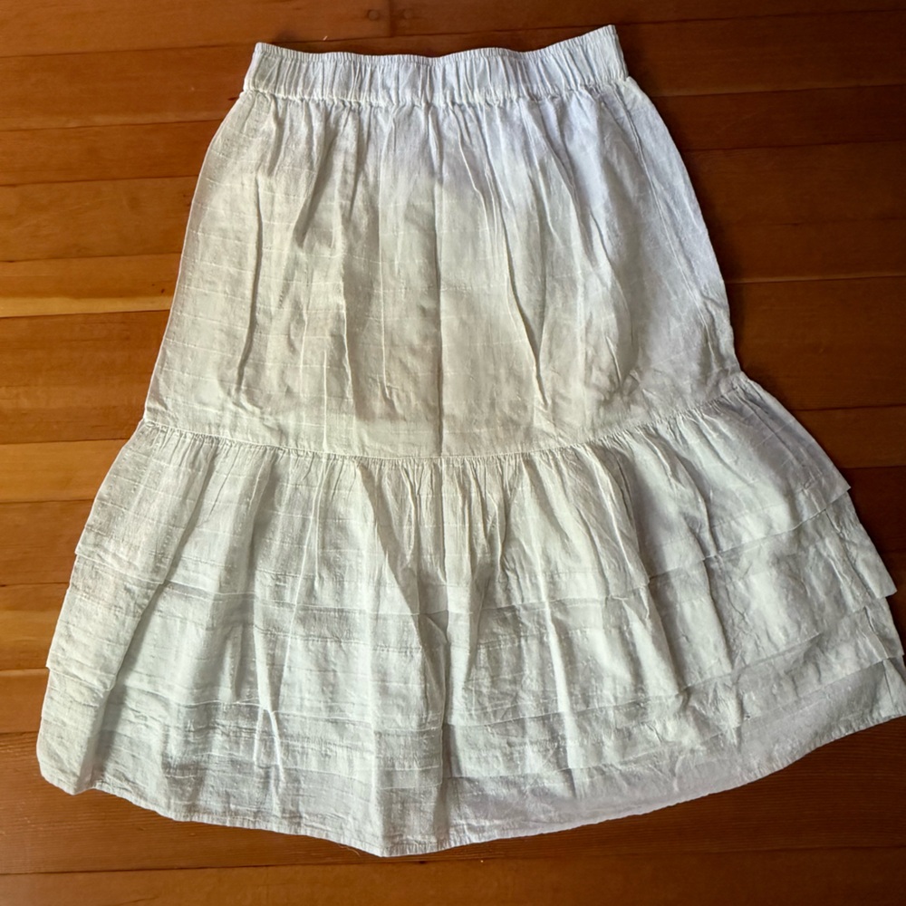 Madewell White Tiered Skirt